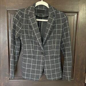 Banana Republic Windowpane Blazer - Gray Size 0P